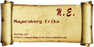 Mayersberg Erika névjegykártya